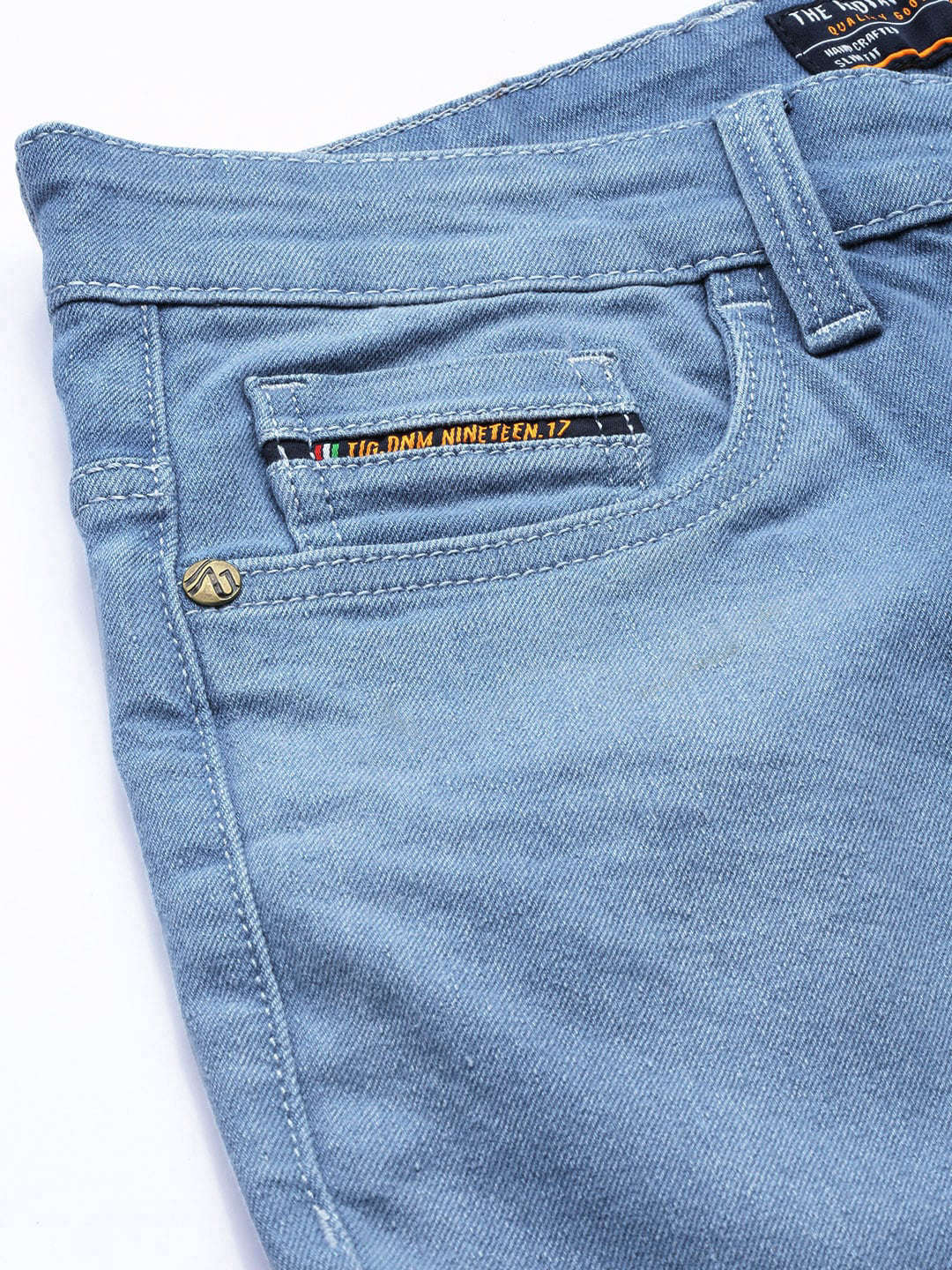 Men's Blue Slim Fit Solid Mid-Rise Stretchable Jeans - Image 6