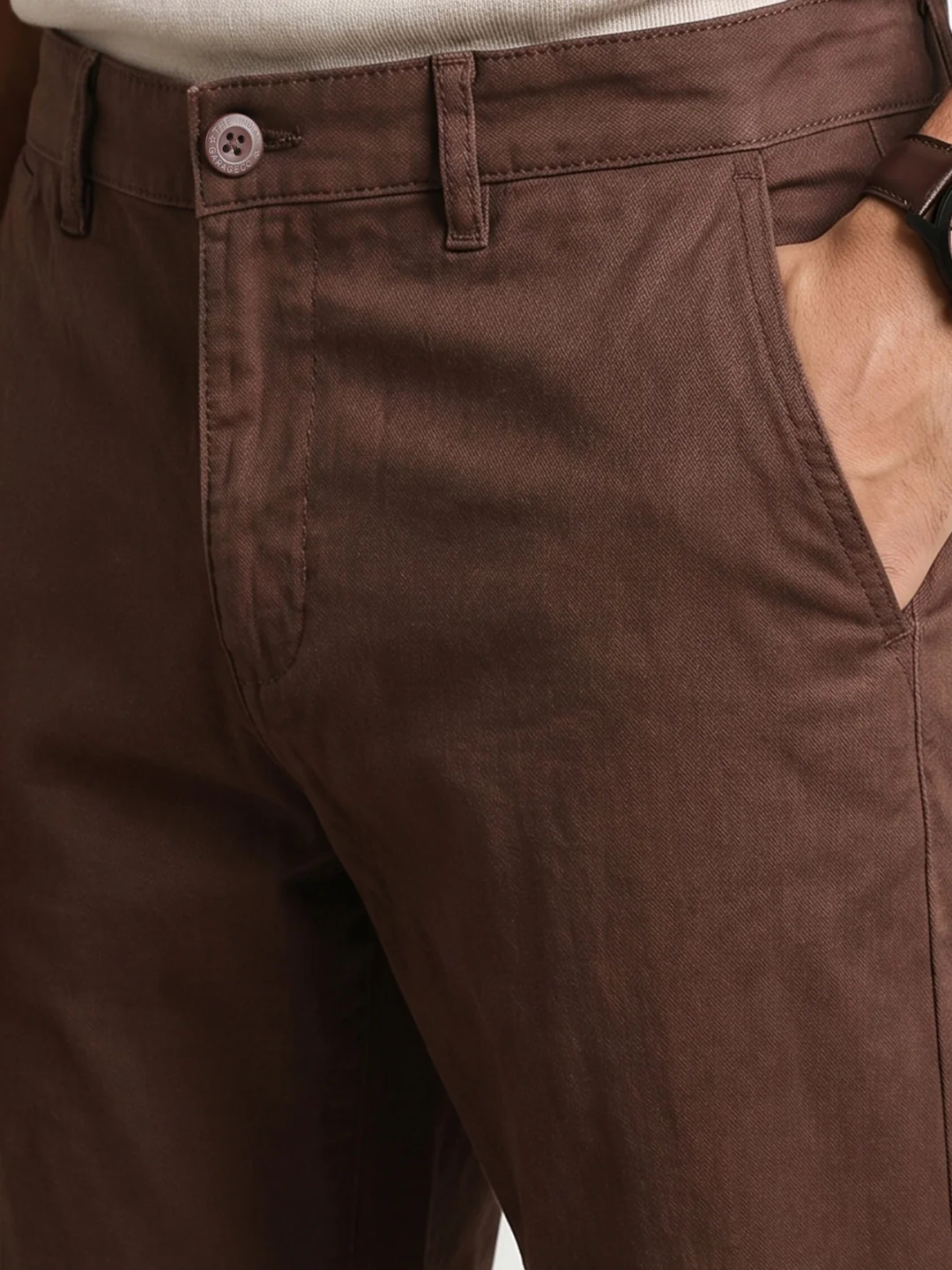 Men's Brown Slim Fit Chinos - Image 3