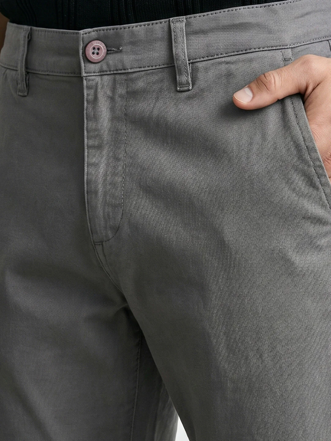 Men's Grey Slim Fit Chino - Image 3