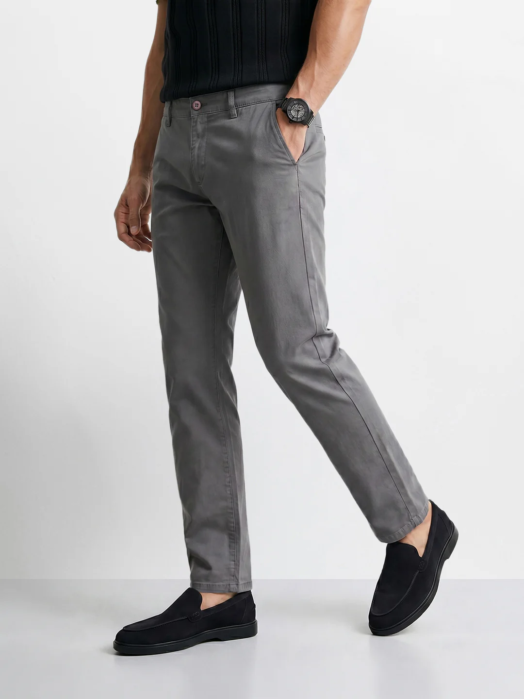 Men's Grey Slim Fit Chino - Image 4