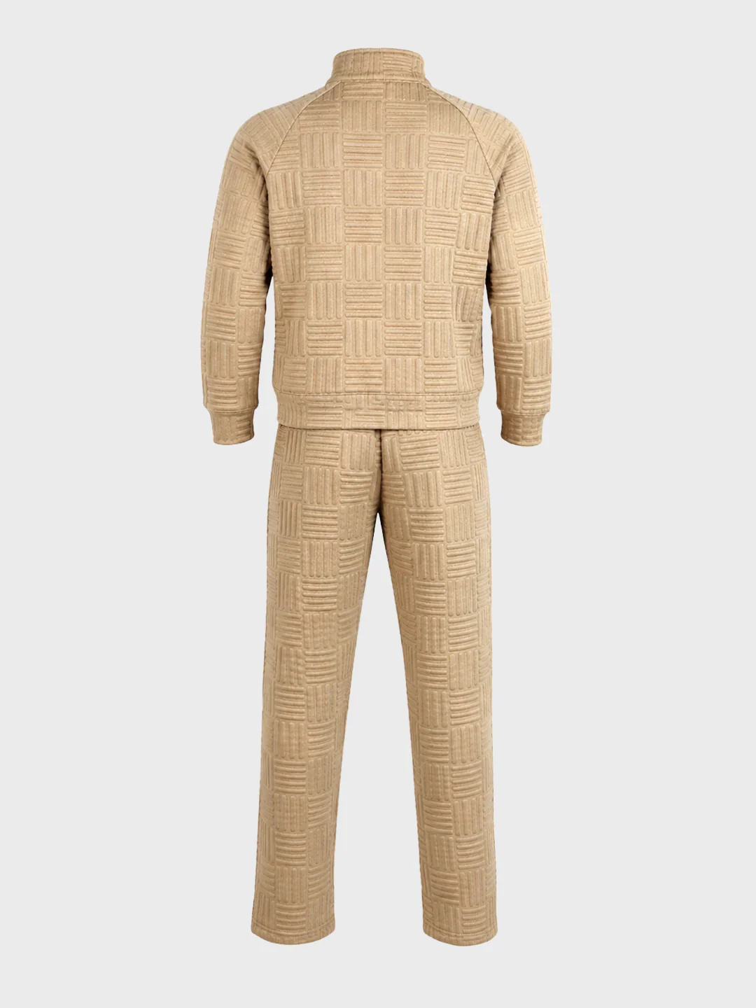Men's Beige Relaxed Fit Solid Casual Coordinates - Image 6