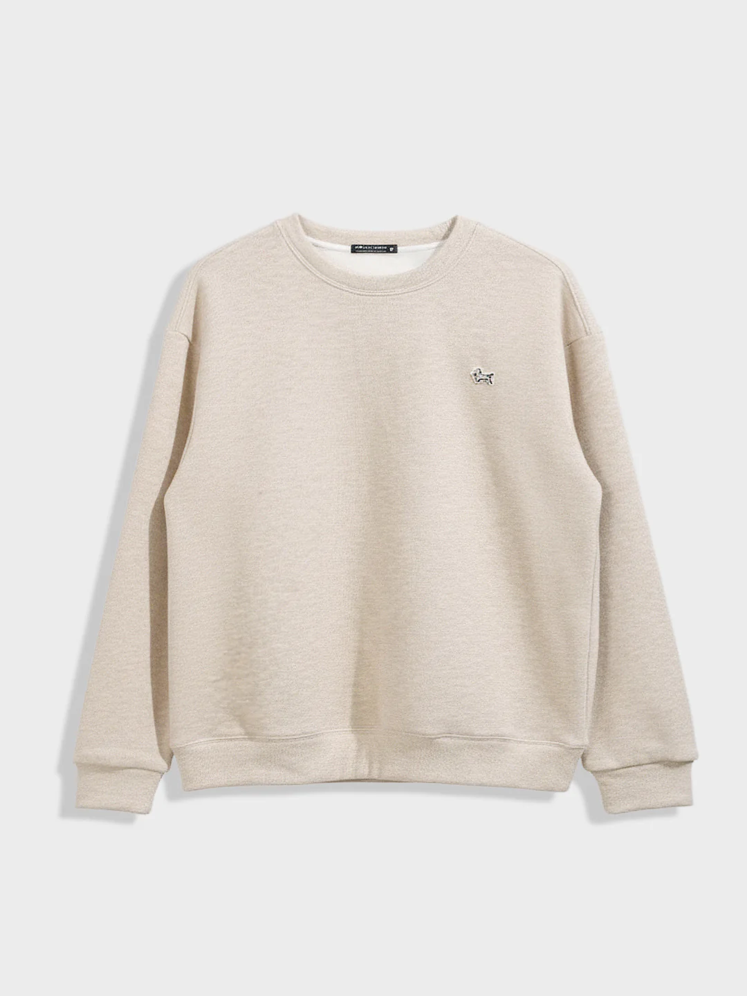 Men's Beige Relaxed Fit Embroided Casual Sweatshirt - Image 4