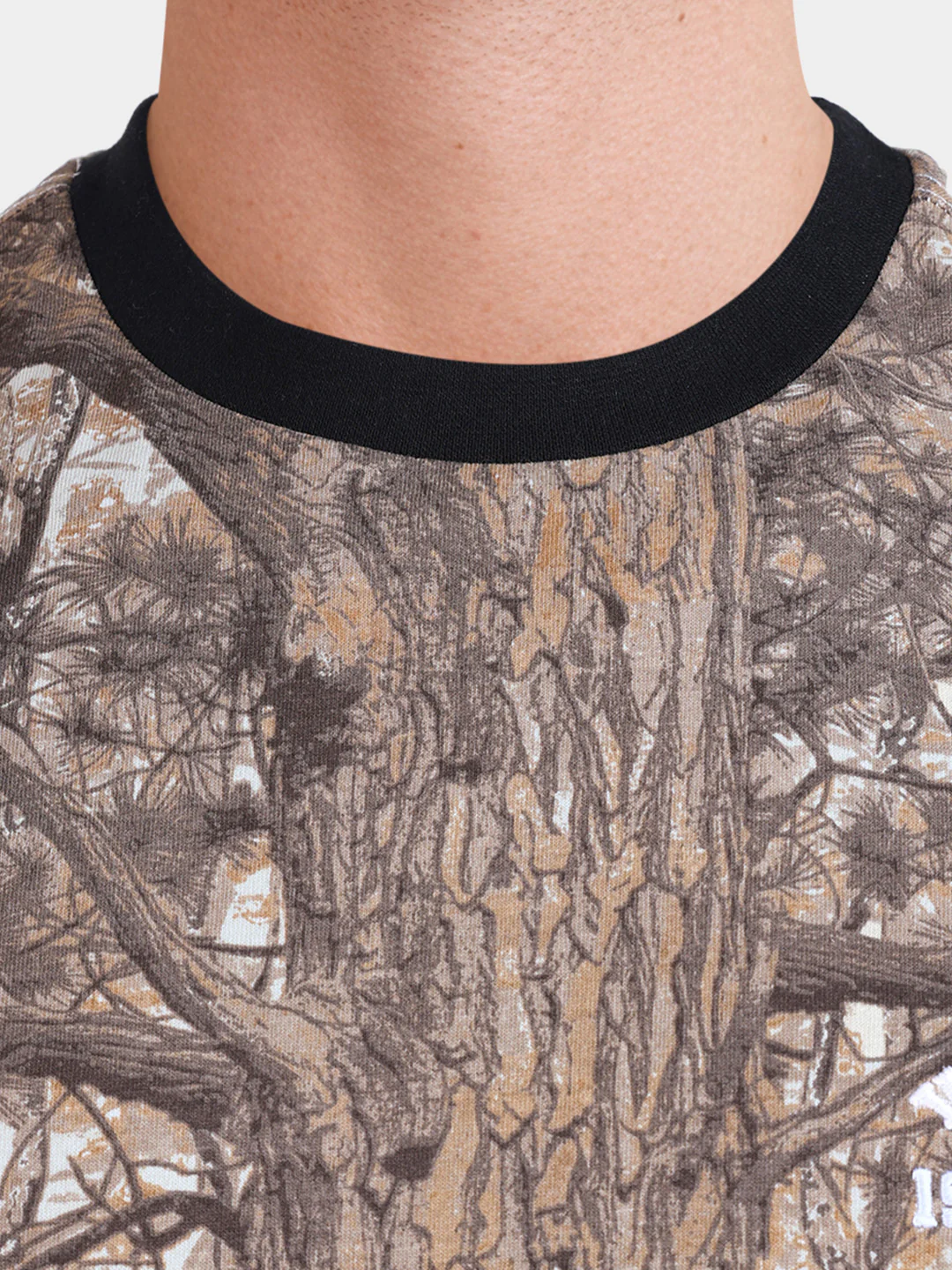 Men's Beige Relaxed Fit Embroidered Casual T-Shirt - Image 3