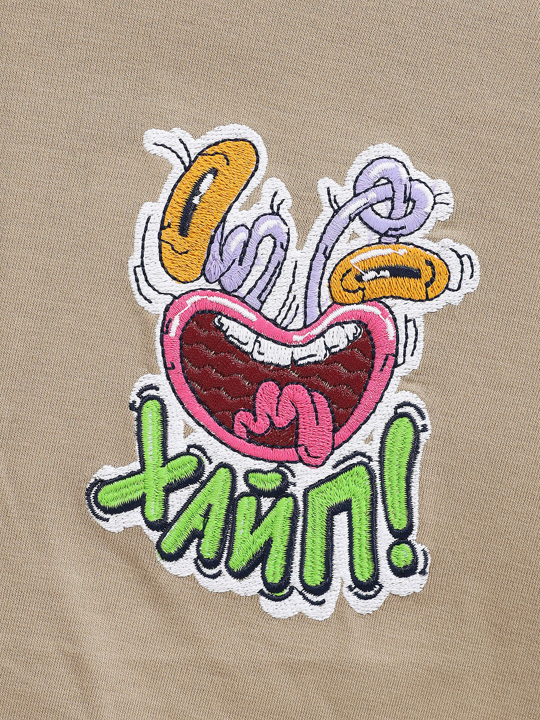Men's Beige Relaxed Fit Embroided 240 GSM Graphic T-Shirt - Image 9