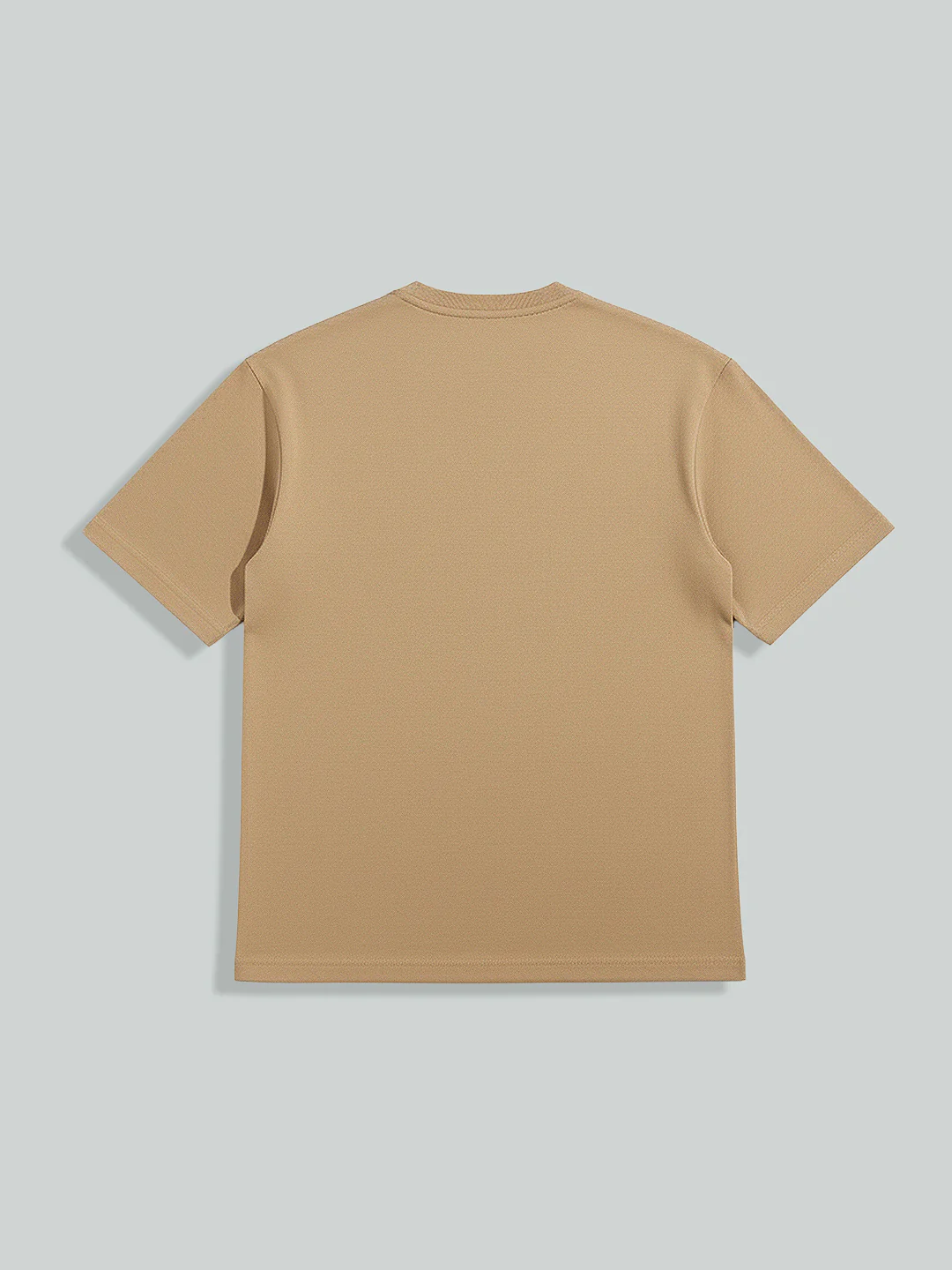 Men's Beige Relaxed Fit Embroided 240 GSM Resort Wear T-Shirt - Image 9