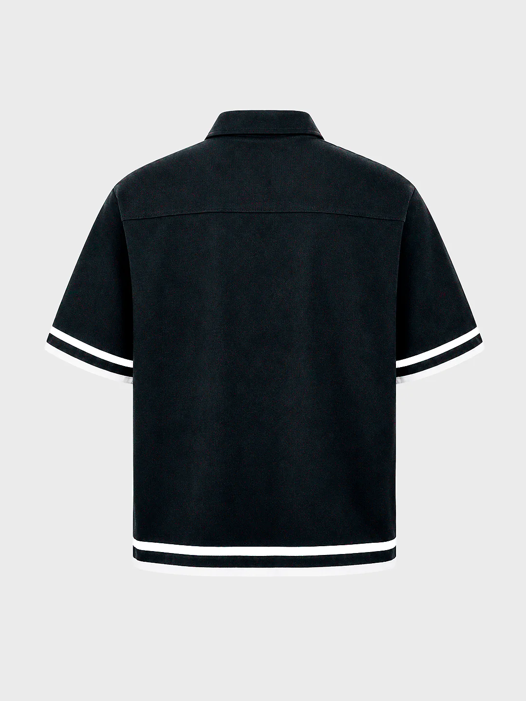 Men's Black Boxy Fit Embroided Casual Shirt - Image 7