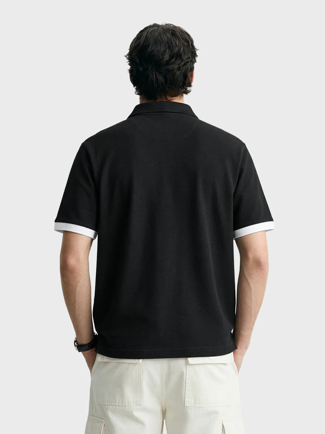 Men's Black Boxy Fit Loony Tune character Polo T-Shirt - Image 5