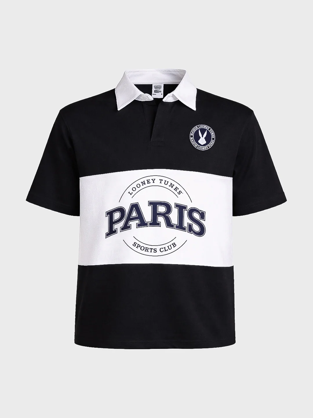 Men's Black Boxy Fit Loony Tune character Polo T-Shirt - Image 6