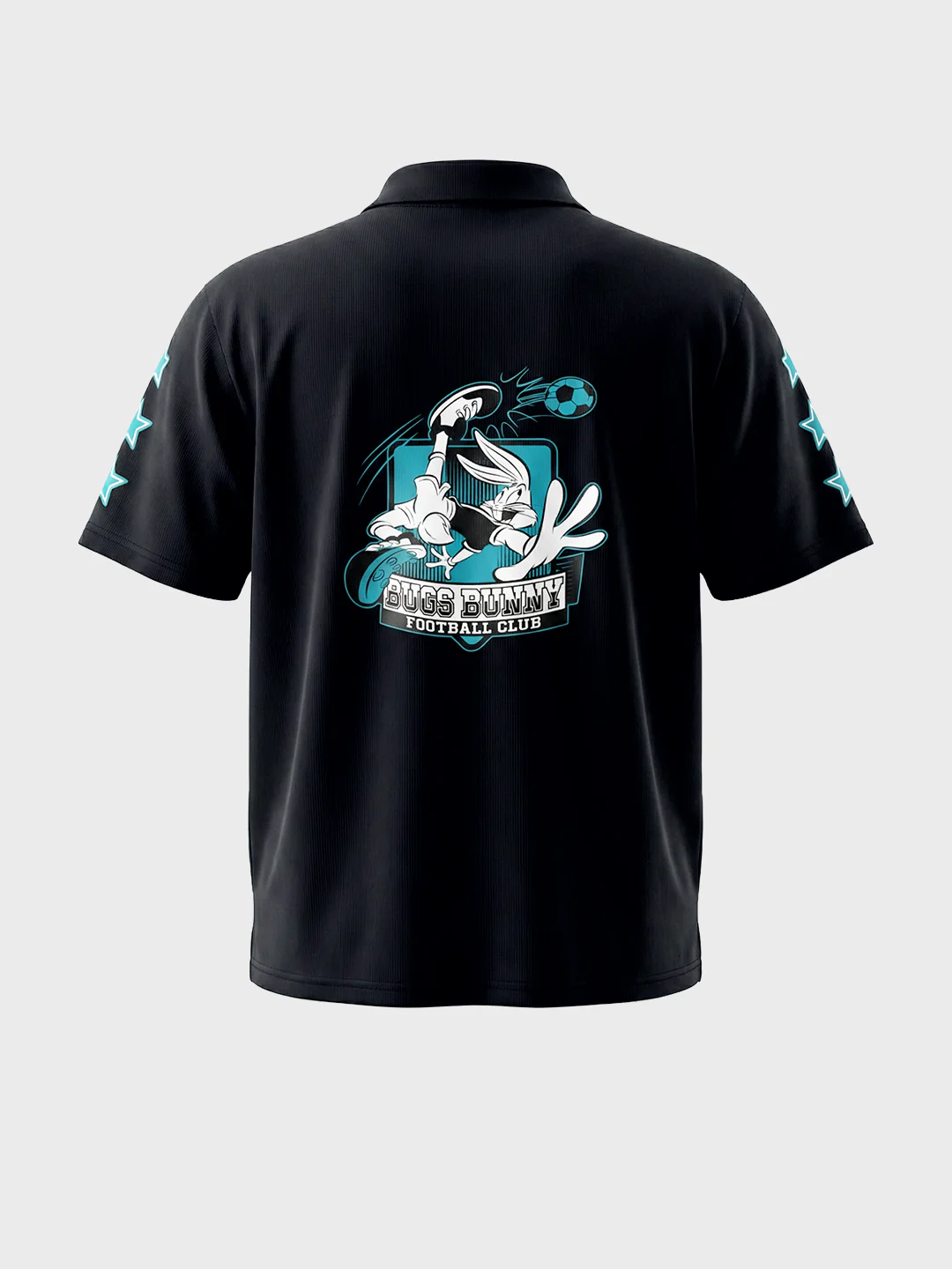 Men's Black Boxy Fit Printed Casual Polo T-Shirt - Image 7