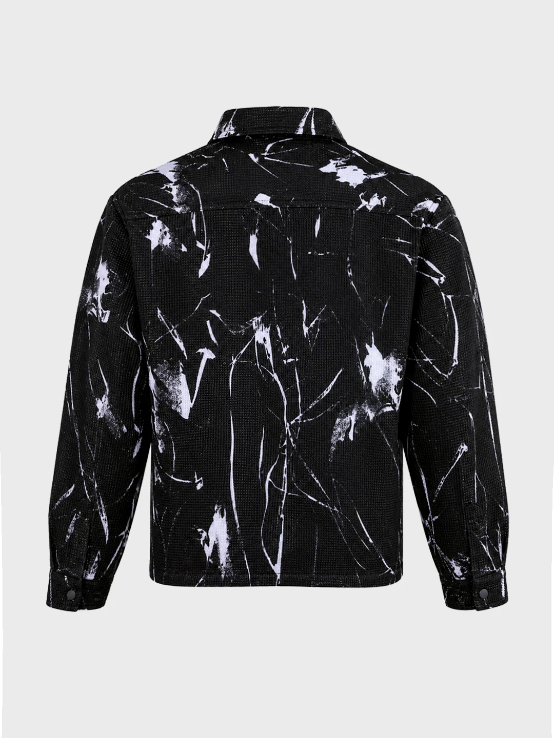 Men's Black Boxy Fit Printed Utility Shirt - Image 7
