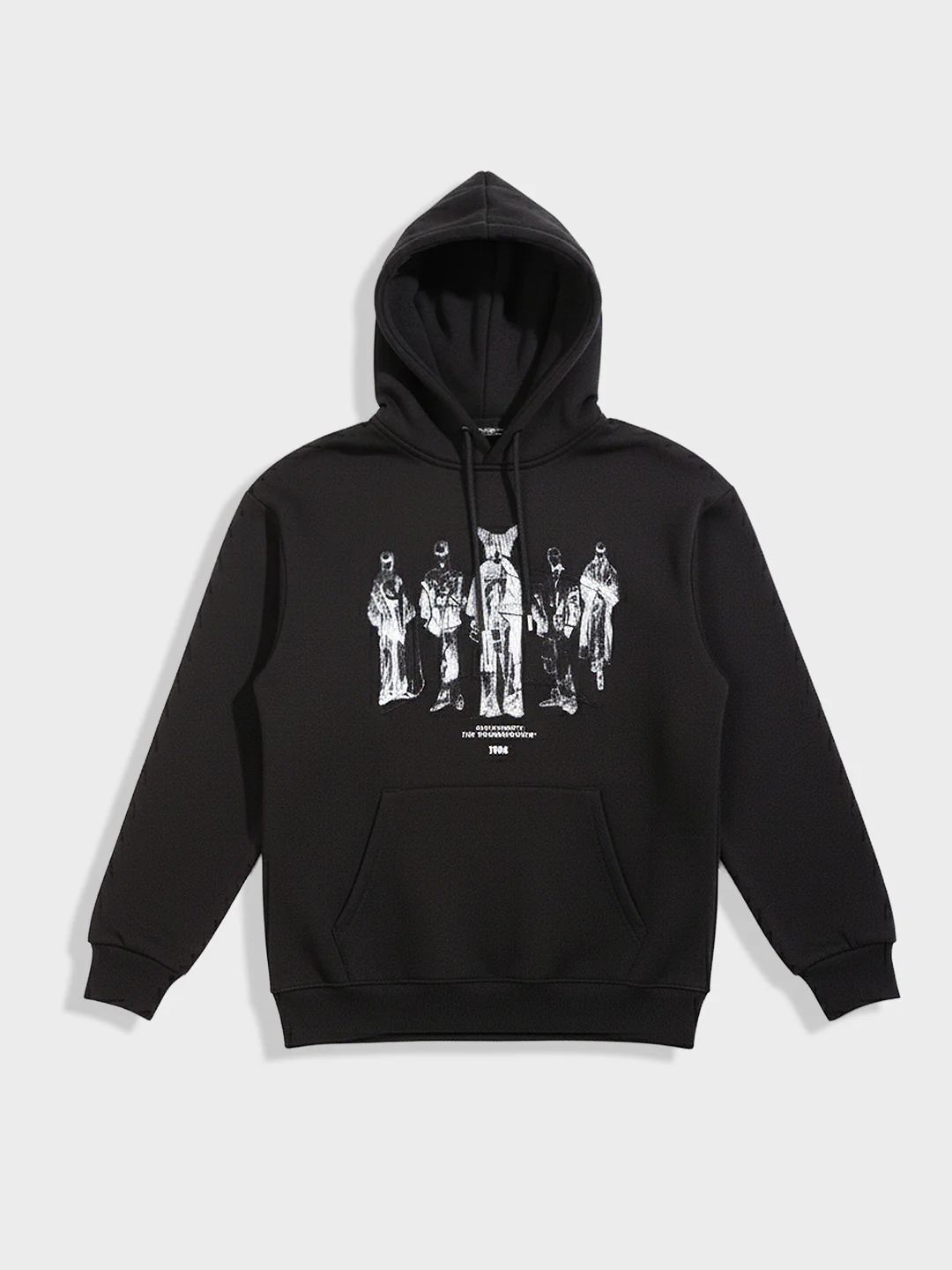 Men's Black Oversized Fit Embroided Casual Sweatshirt - Image 4