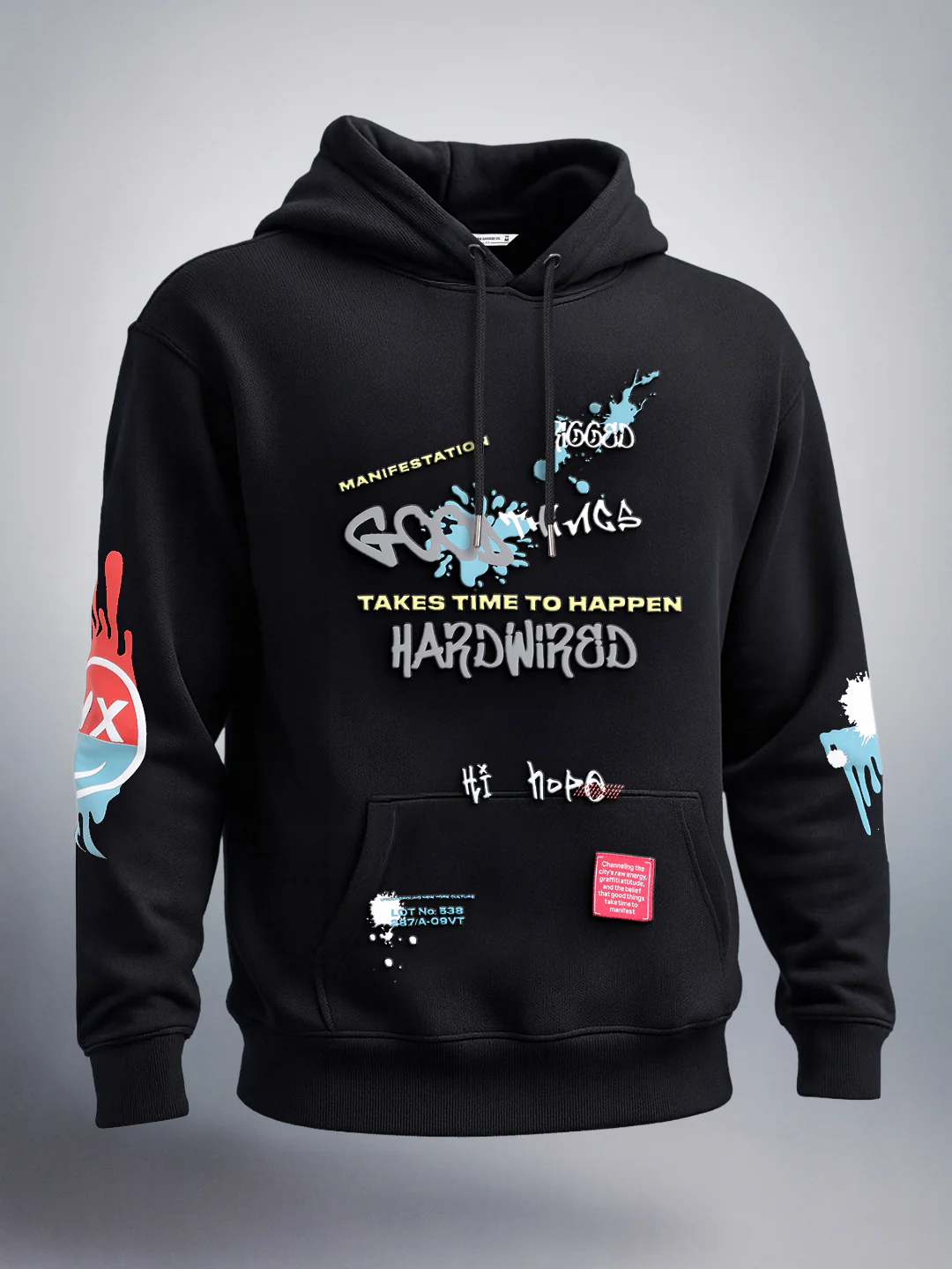 Men's Black Oversized Fit Printed Street Sweatshirt - Image 4
