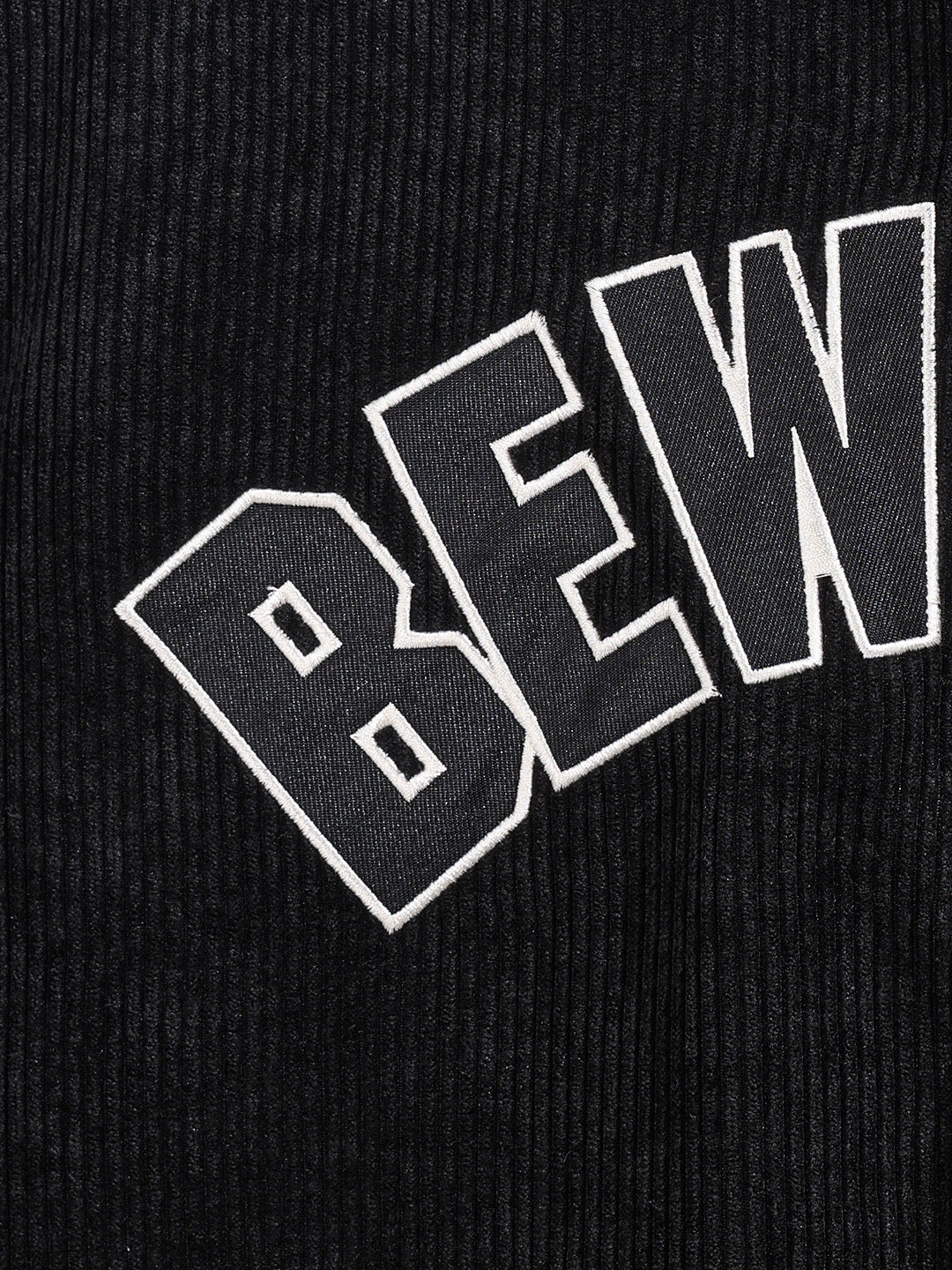 Men's Black Regular Fit Embroided Casual Bomber Jacket - Image 3