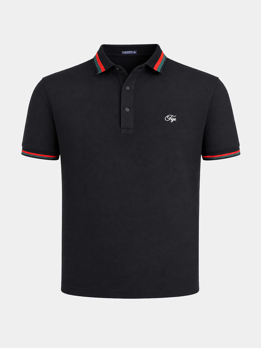 Men's Black Regular Fit Solid Casual Polo T-Shirts - Image 6