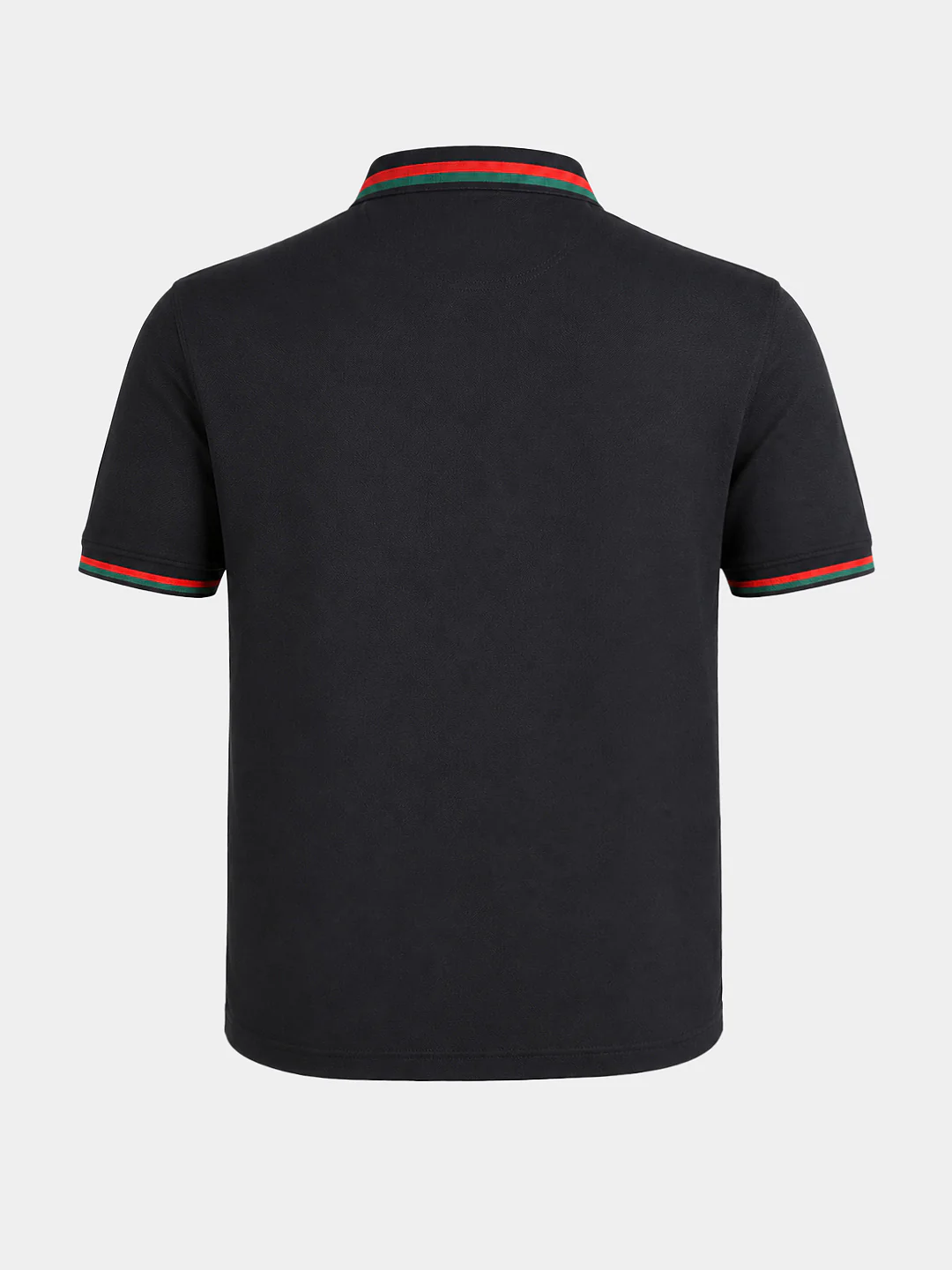 Men's Black Regular Fit Solid Casual Polo T-Shirts - Image 7