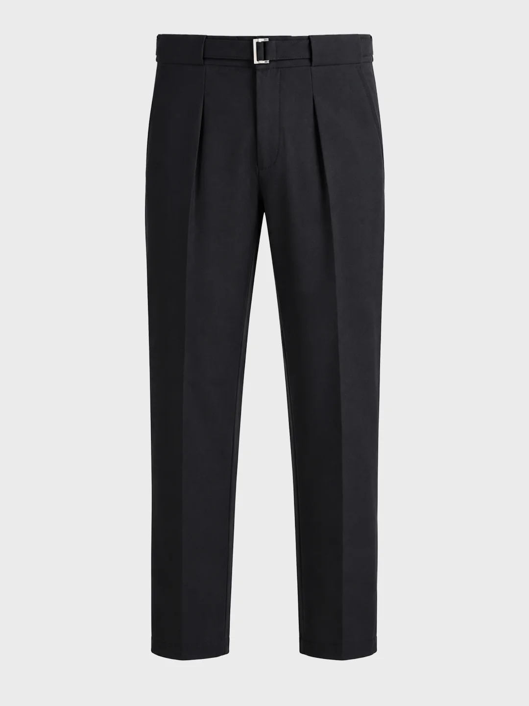 Men's Black Regular Fit Solid Casual Trousers - Image 7
