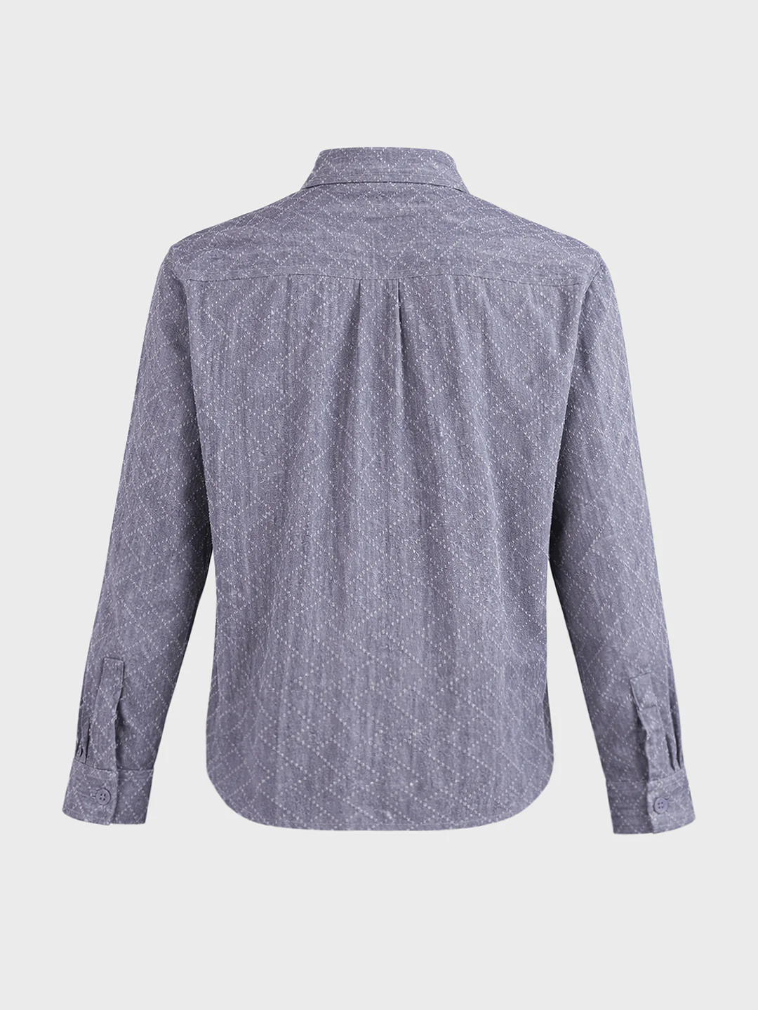 Men's Black Oversized Fit Textured Casual Shirts - Image 7
