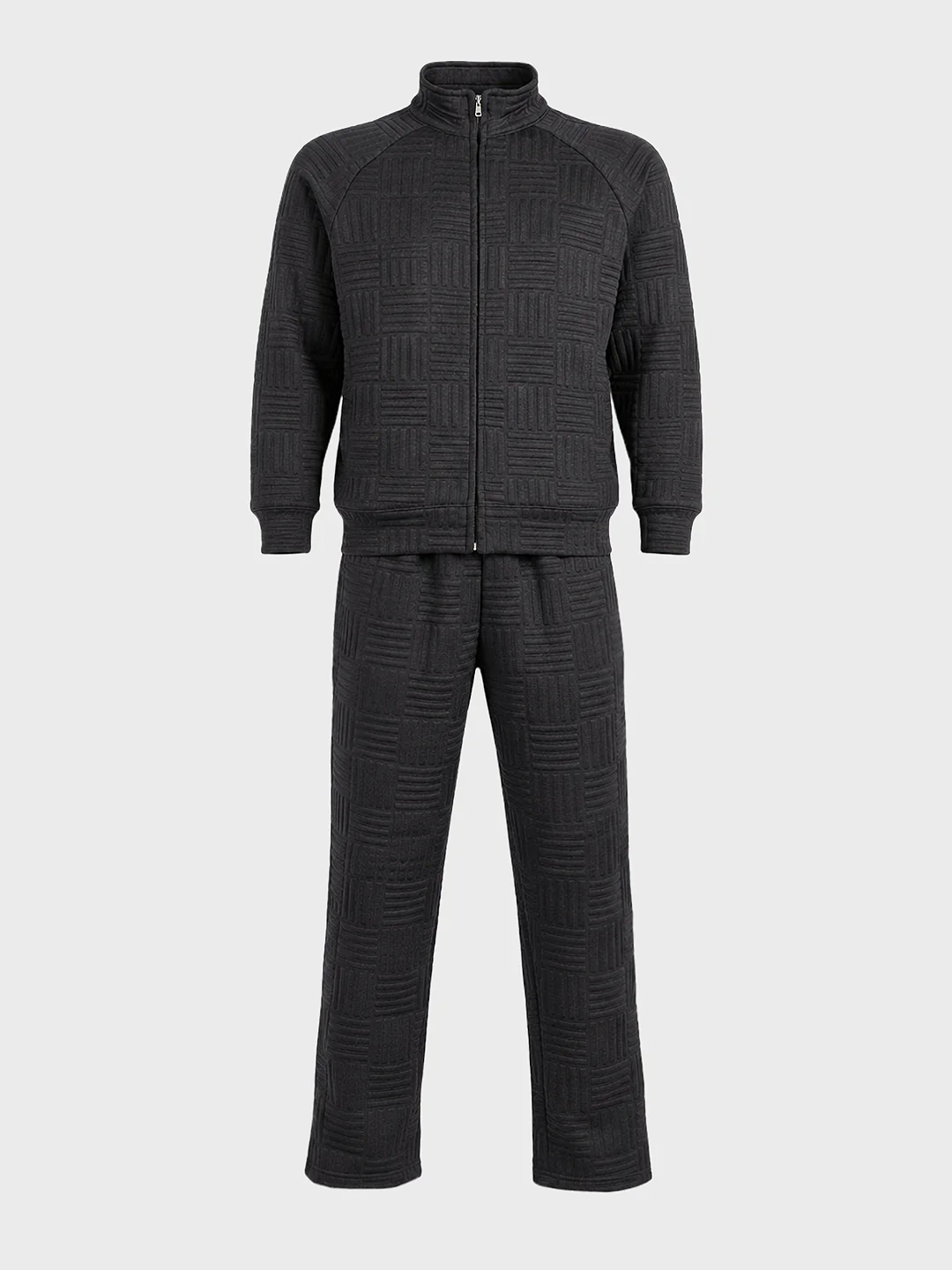 Men's Black Relaxed Fit Solid Casual Coordinates - Image 5