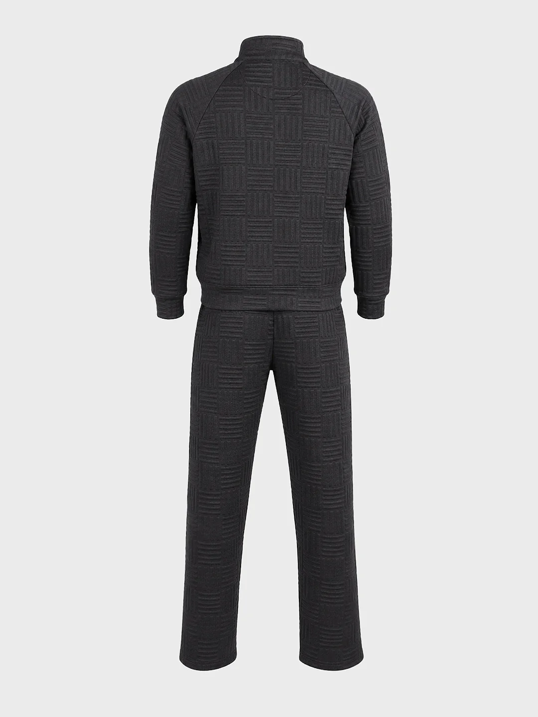 Men's Black Relaxed Fit Solid Casual Coordinates - Image 6