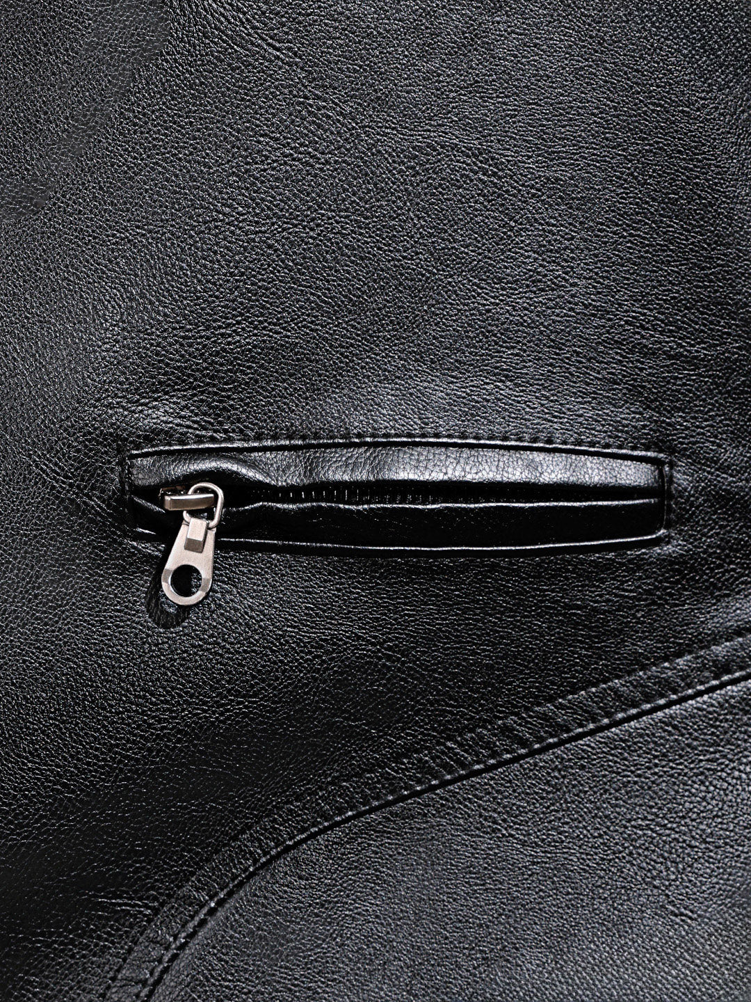 Men's Black Relaxed Fit Solid Casual Bomber Jacket - Image 3
