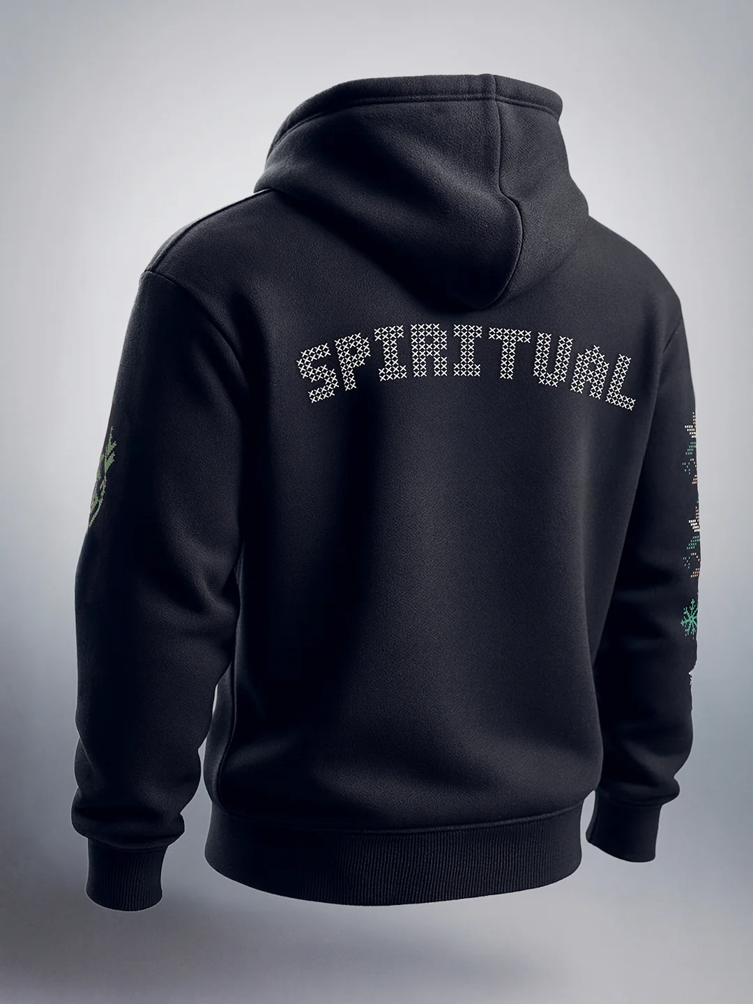 Men's Black Relaxed Fit Embroided Casual Sweatshirt - Image 5