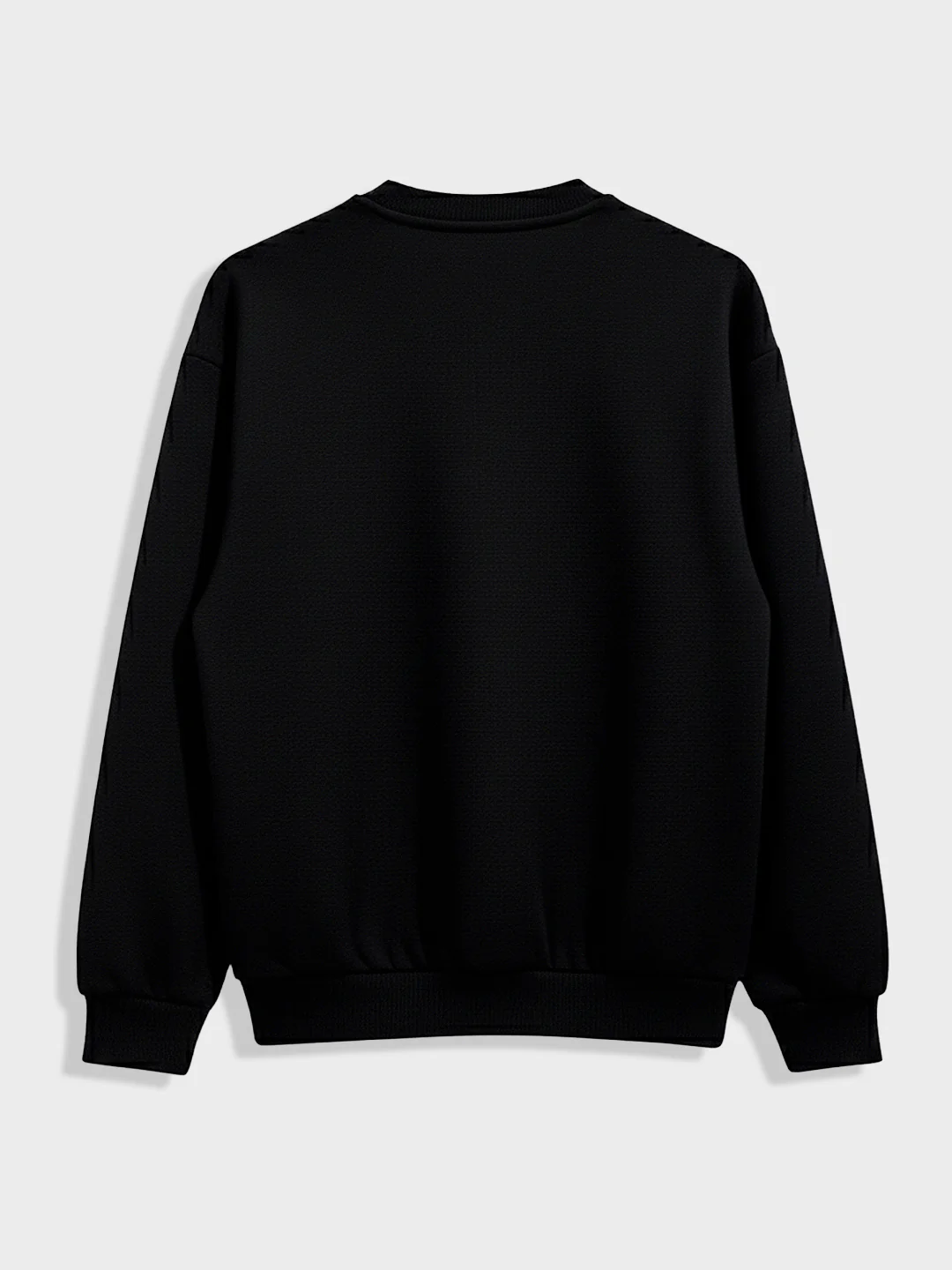 Men's Black Relaxed Fit Embroided Casual Sweatshirt - Image 5