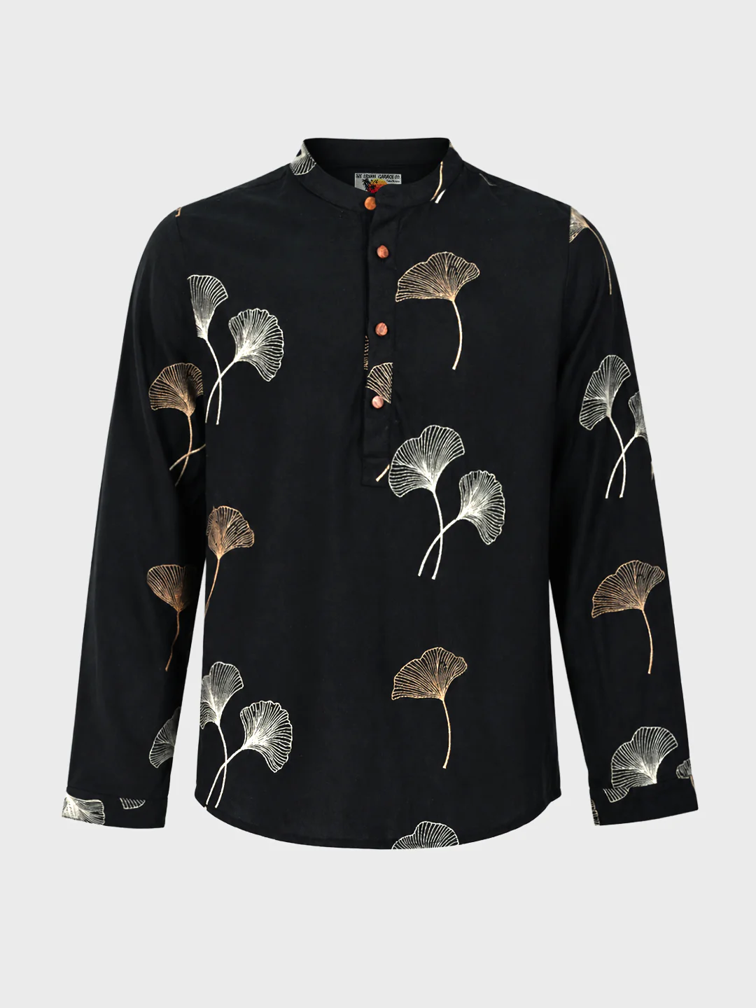 Men's Black Relaxed Fit Embroidered Casual Shirts - Image 6