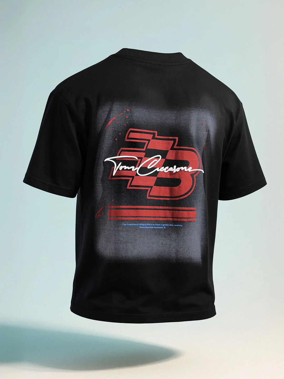 Men's Black Relaxed Fit Embroided 240 GSM Casual T-Shirt - Image 8
