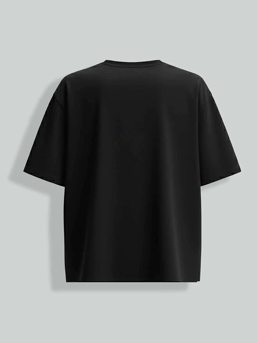 Men's Black Relaxed Fit Embroided 240 GSM Casual T-Shirt - Image 8