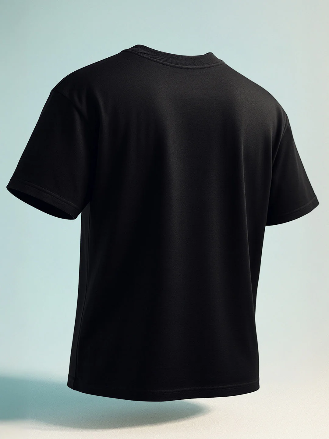 Men's Black Relaxed Fit Graphic Printed 240 GSM Casual T-Shirt - Image 8