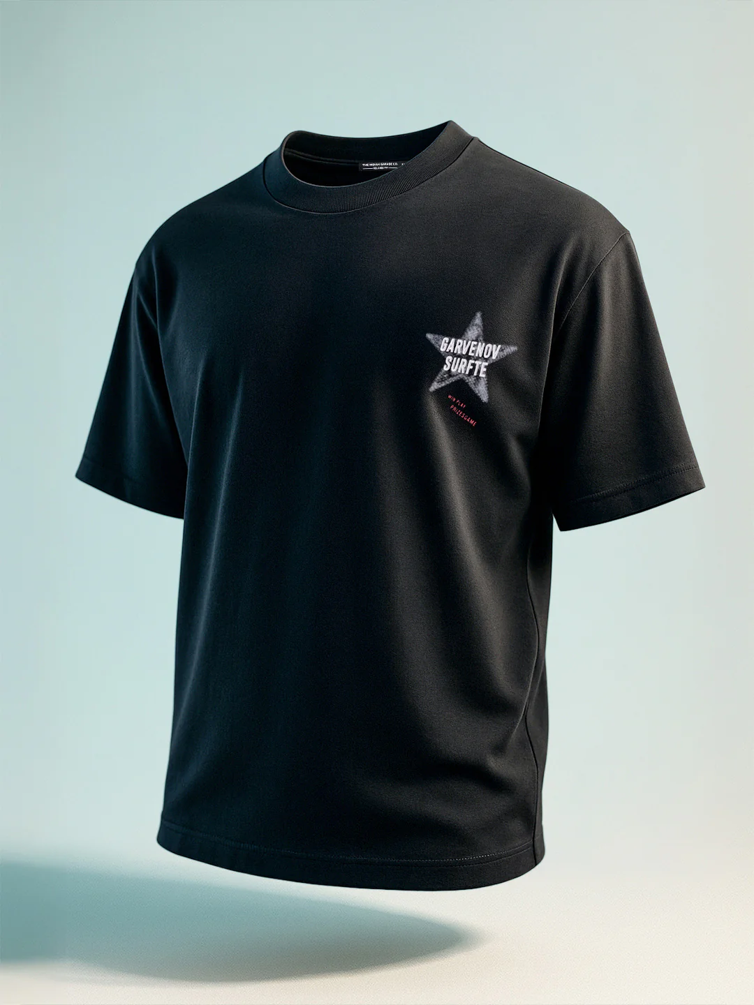 Men's Black Relaxed Fit Graphic Printed 240 GSM Casual T-Shirt - Image 10
