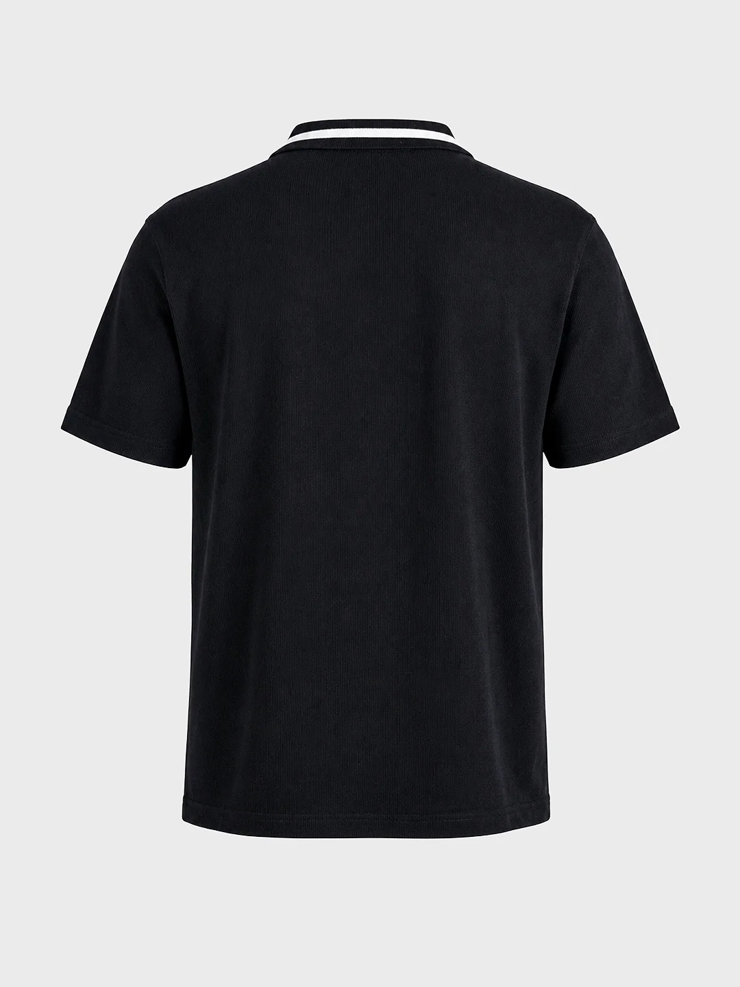 Men's Black Relaxed Fit Graphic Printed Casual Polo T-Shirt - Image 7