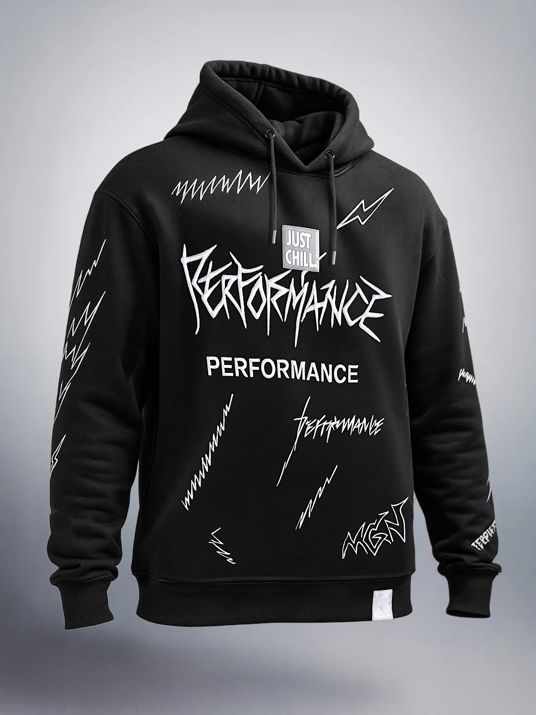 Men's Black Relaxed Fit Graphic Printed Casual Sweatshirt - Image 4
