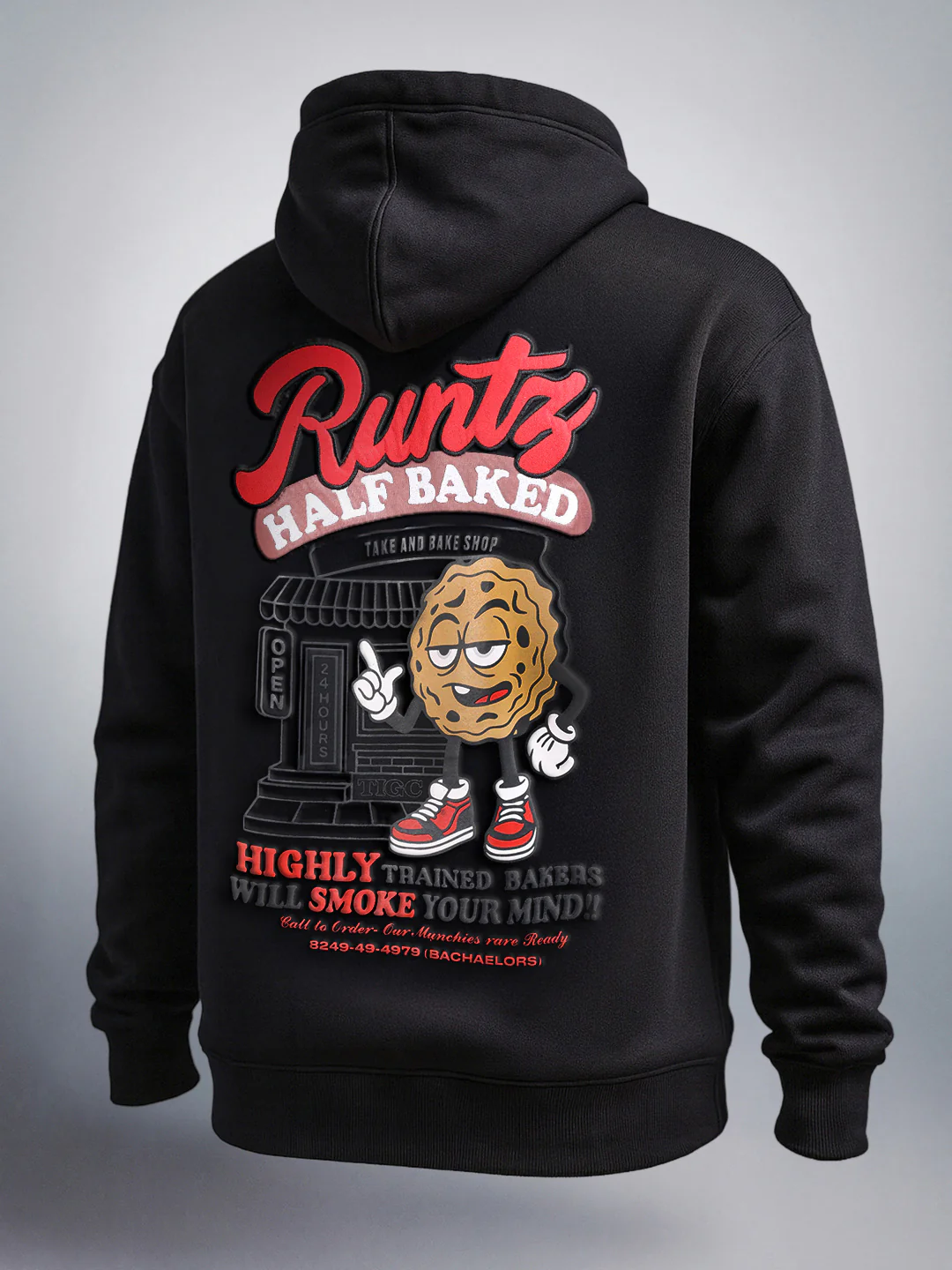 Men's Black Relaxed Fit Graphic Printed Casual Sweatshirt - Image 5