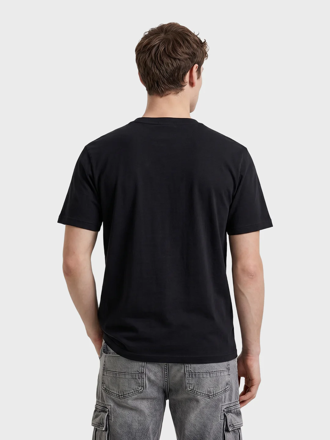 Men's Black Relaxed Fit Graphic Printed Casual T-Shirts - Image 5