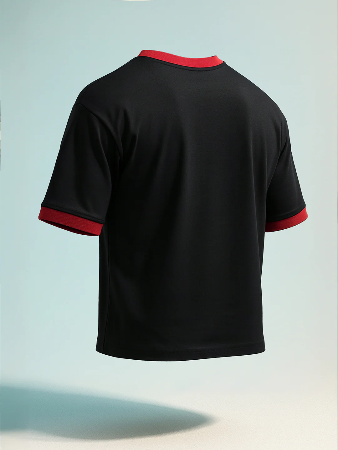 Men's Black Relaxed Fit Graphic Printed 240 GSM Sport Wear T-Shirt - Image 5