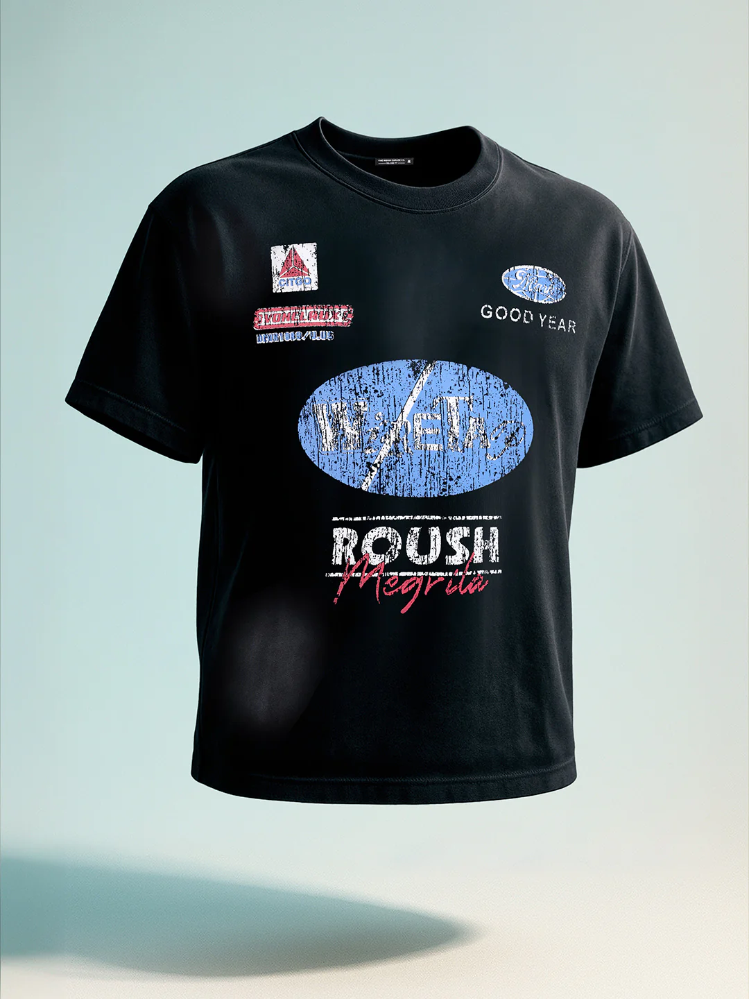 Men's Black Relaxed Fit Graphic Printed 240 GSM Street Wear T-Shirt - Image 7