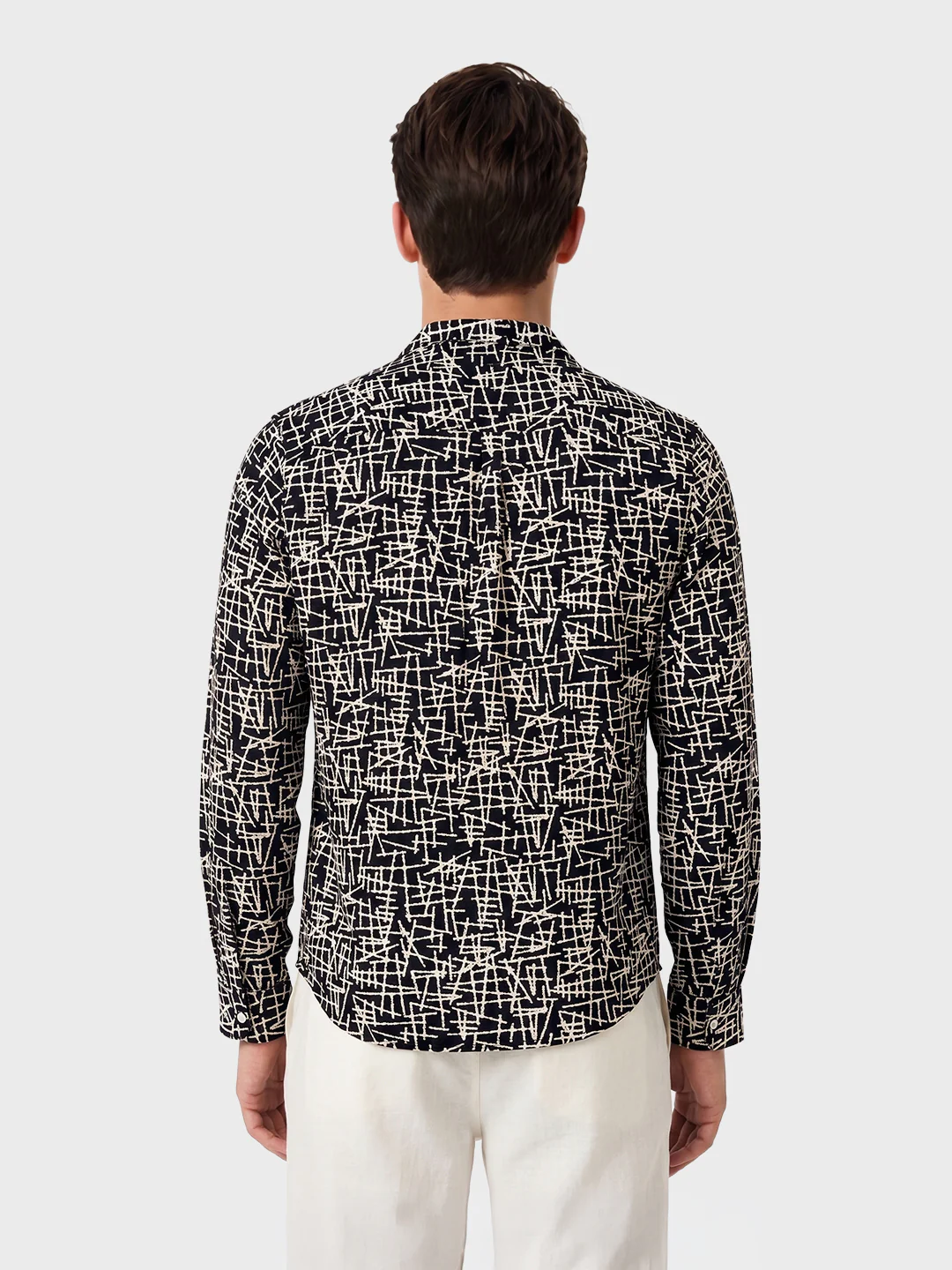 Men's Black Regular Fit Printed Casual Shirt - Image 5