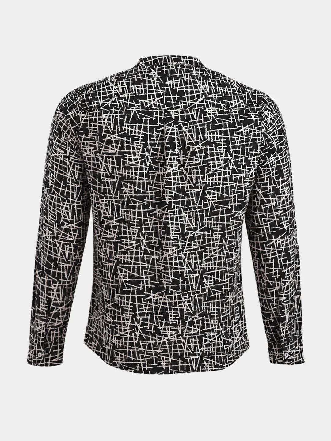 Men's Black Regular Fit Printed Casual Shirt - Image 7
