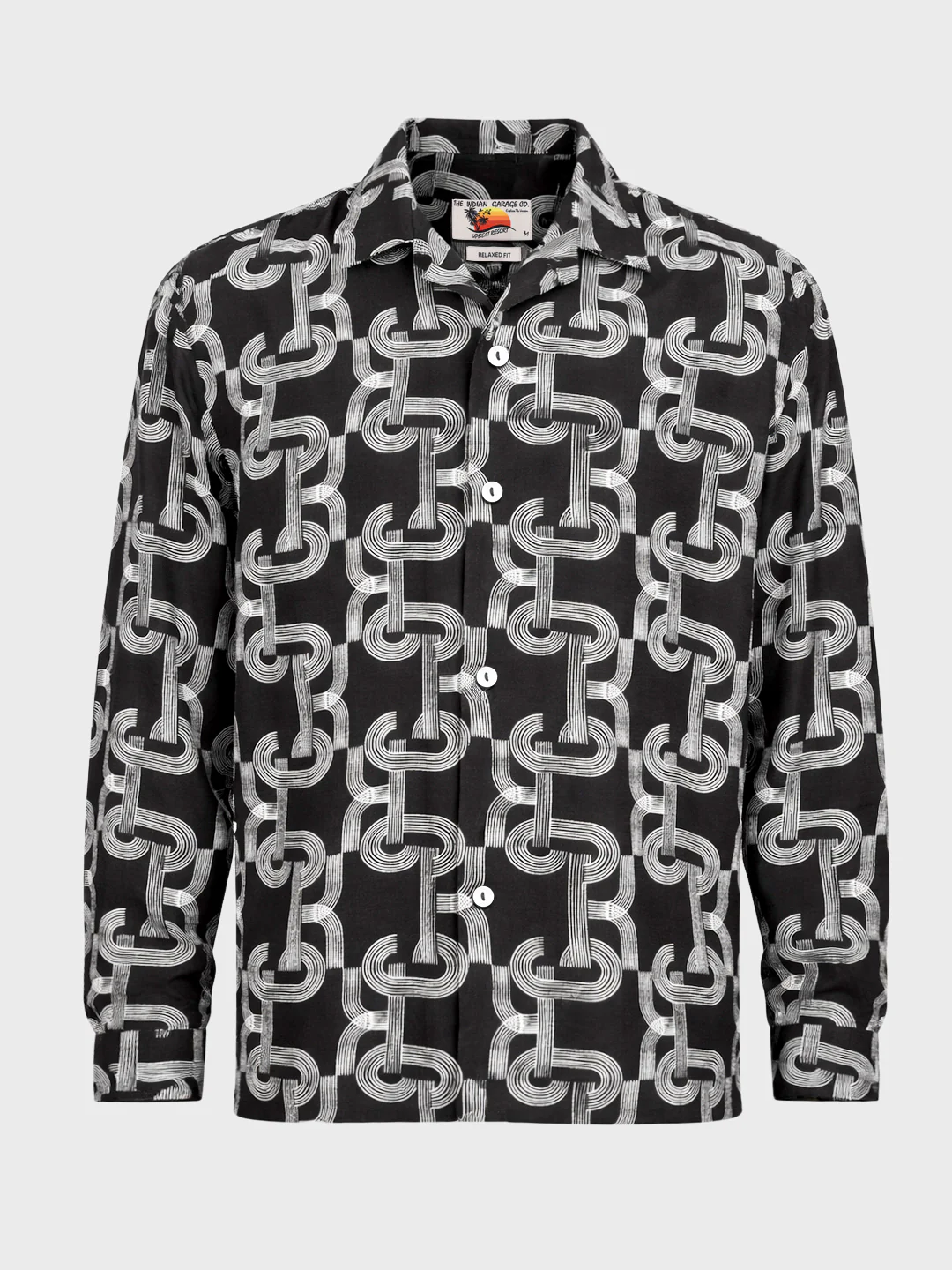 Men's Black Relaxed Fit Printed Casual Shirts - Image 4