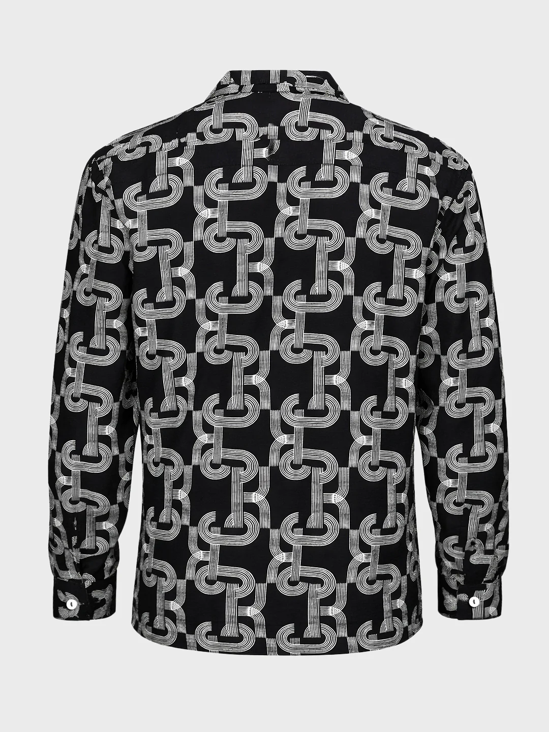 Men's Black Relaxed Fit Printed Casual Shirts - Image 5