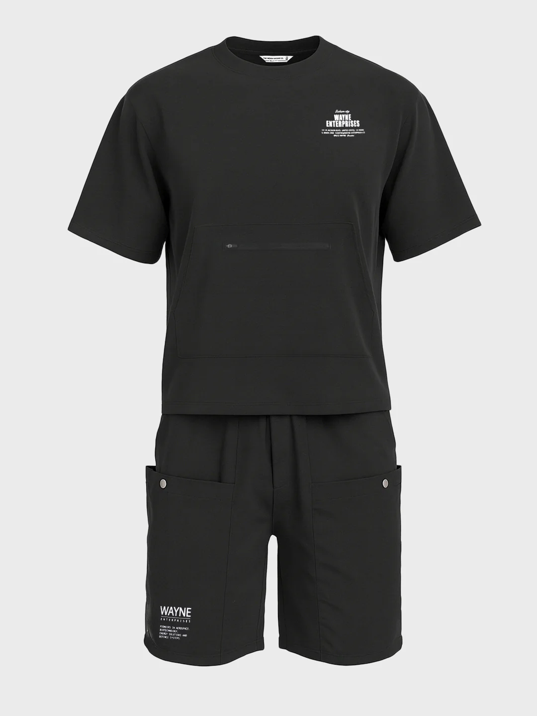 Men's Black Relaxed Fit Solid Casual Coordinates - Image 4