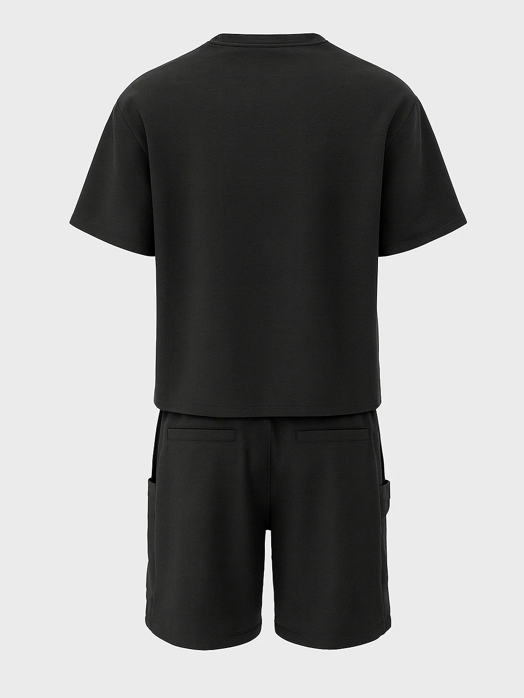Men's Black Relaxed Fit Solid Casual Coordinates - Image 5