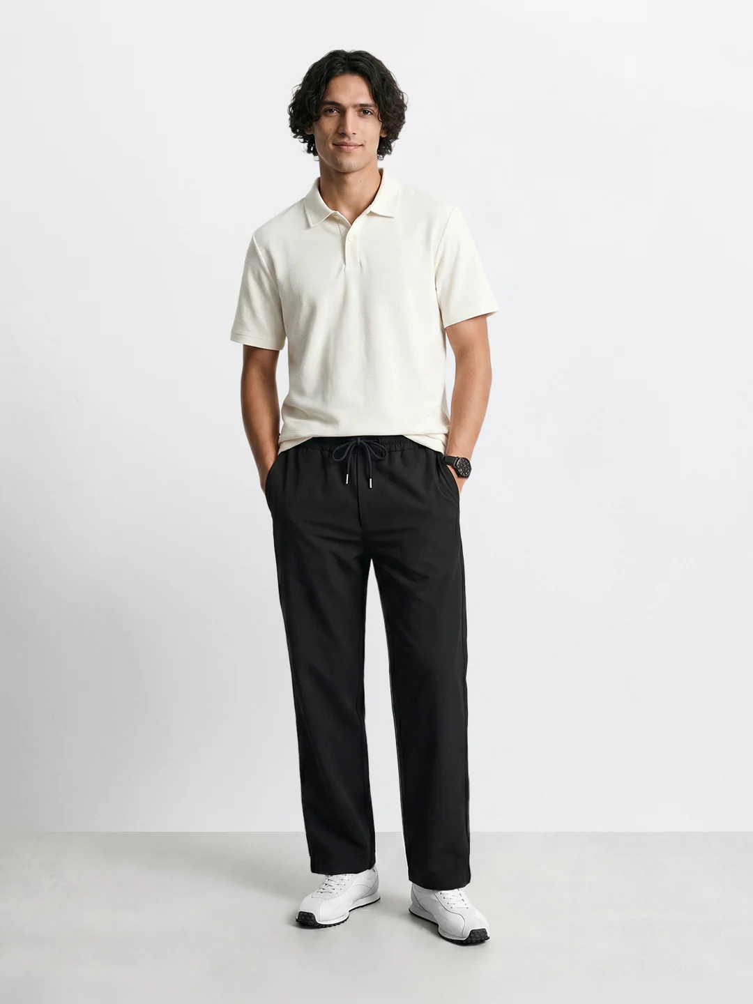 Men's Black Relaxed Fit Solid Casual Jogger - Image 6
