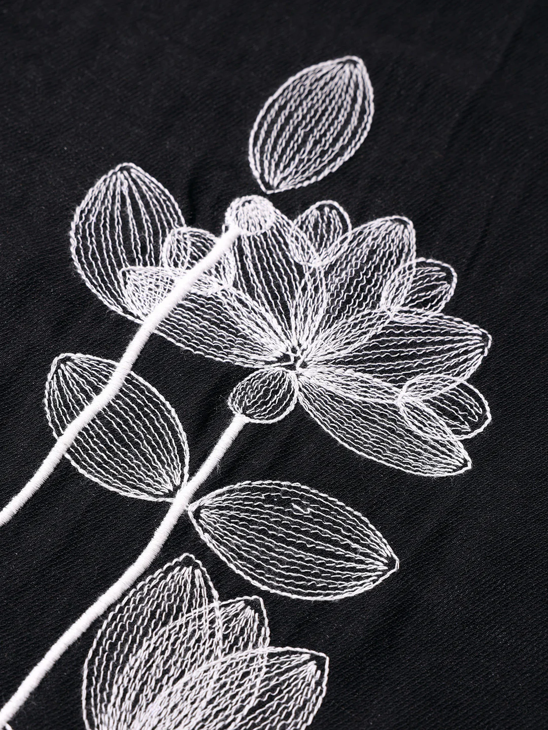 Men's Black Relaxed Fit Embroided Casual Shirt - Image 6