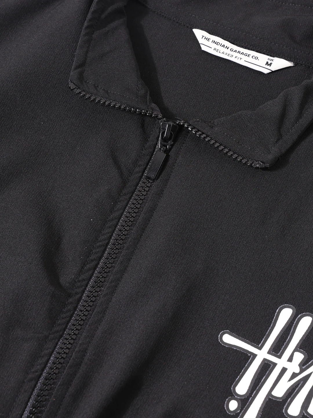 Men's Black Relaxed Fit Solid Utility Bomber Jacket - Image 3
