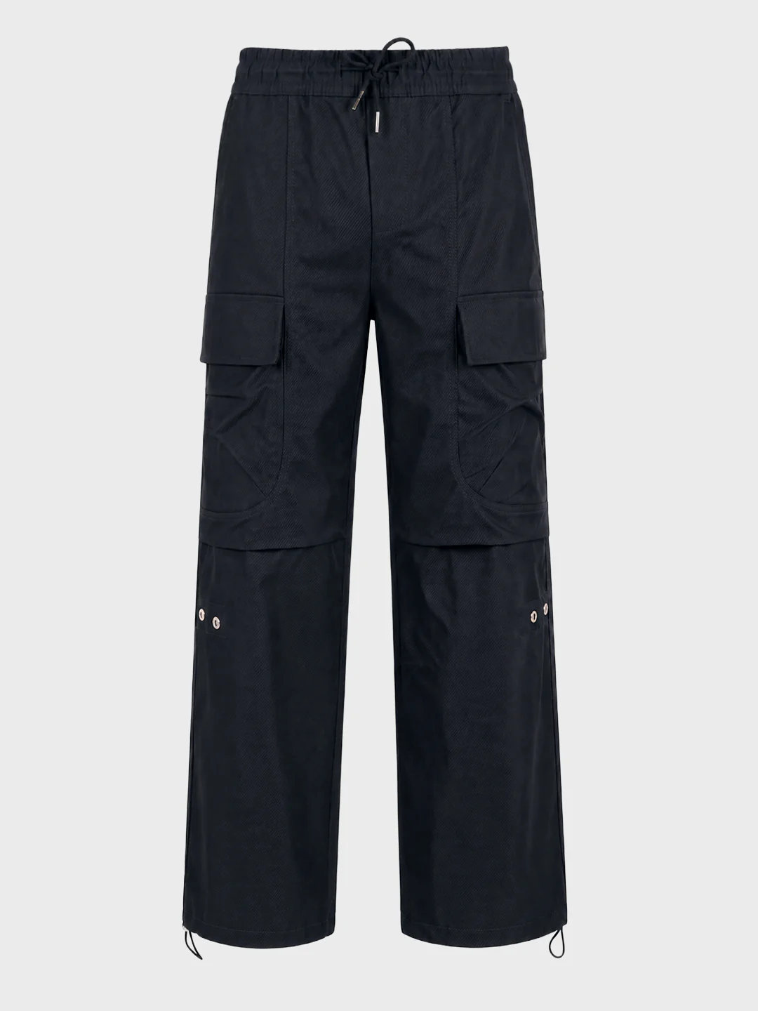 Men's Black Relaxed Fit Solid Utility Joggers - Image 7