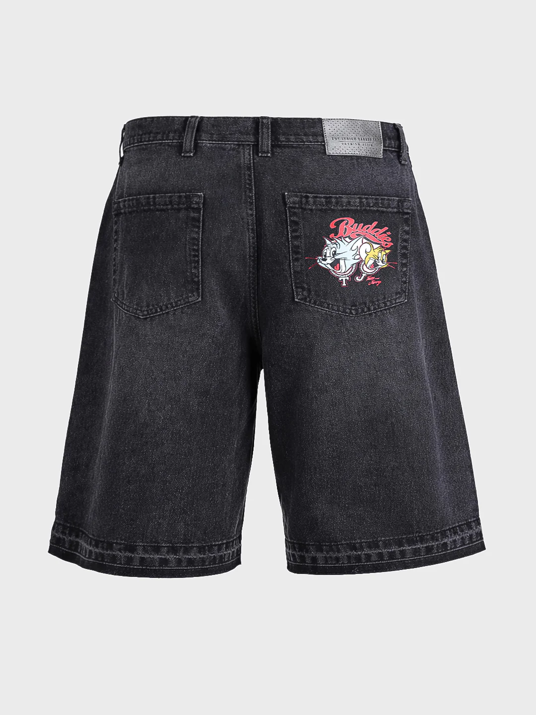Men's Black Relaxed Fit Tom And Jerry Character Shorts - Image 6
