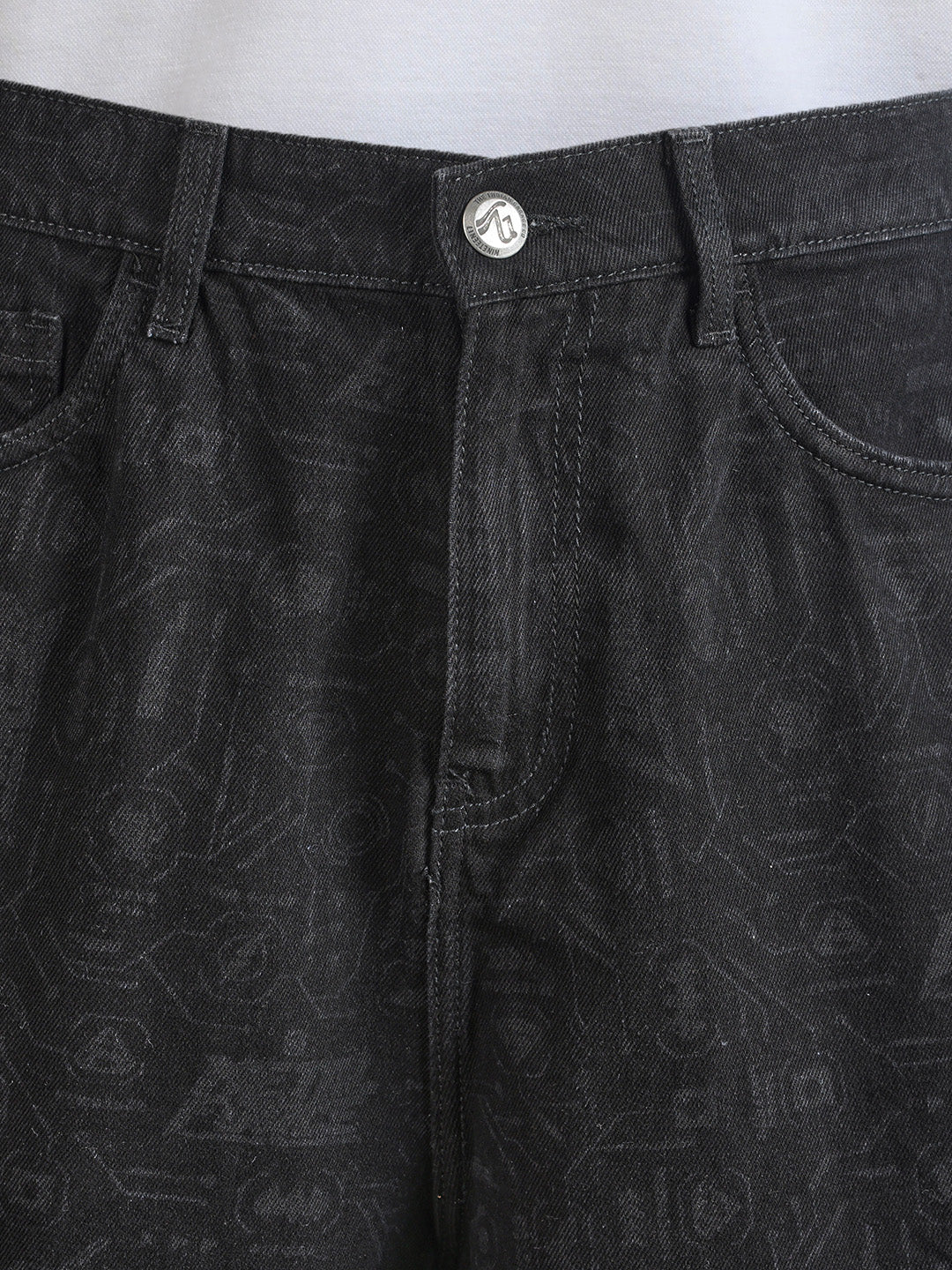 Men's Black Relaxed Fit Tom And Jerry Character Shorts - Image 8