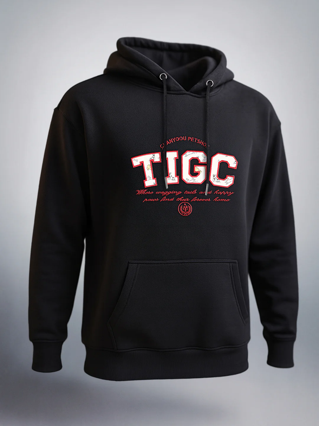 Men's Black Relaxed Fit Varsity Casual Sweatshirt - Image 4